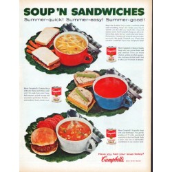 1961 Campbell's Soup Ad "Soup 'n Sandwiches"