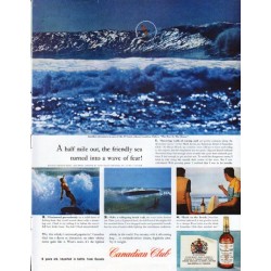 1961 Canadian Club Whisky Ad "A half mile out"