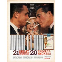 1962 Chesterfield Cigarettes Ad "Wonderful Smokes"