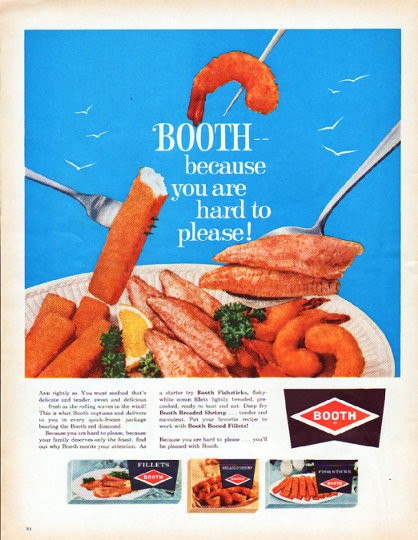 40-Fathom Sea Food Frozen Fish Fillets Cheese Vintage Magazine Print Ad 1945