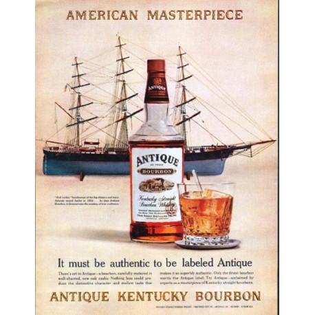 1962 Antique Bourbon Ad "American Masterpiece"
