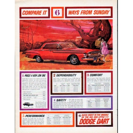 1962 Dodge Dart Ad "6 ways from Sunday"