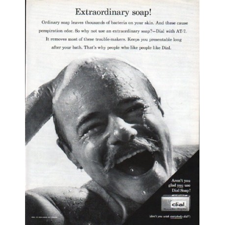 1962 Dial Soap Ad "Extraordinary Soap"