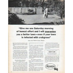 1962 Scotts Lawn Care Ad "one Saturday morning"