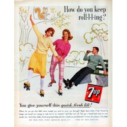 1962 Seven-Up Ad "keep roll-l-l-ing"