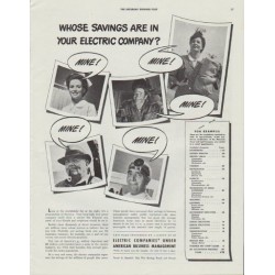 1942 Electric Companies Ad "Whose savings are in your electric company?"