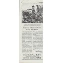 1942 National Life Insurance Company Ad "... contributes to the War Effort"