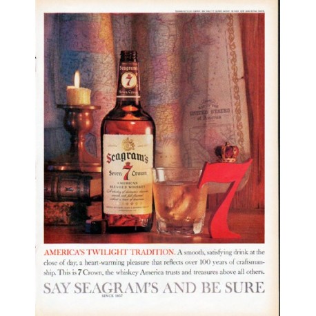 1961 Seagram's Whiskey Ad "Twilight Tradition"