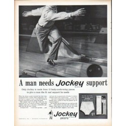 1961 Jockey Briefs Ad "A man needs Jockey support"