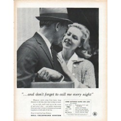 1961 Bell Telephone System Ad "call me every night"