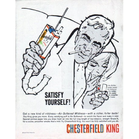 1961 Chesterfield Cigarettes Ad "Satisfy Yourself"