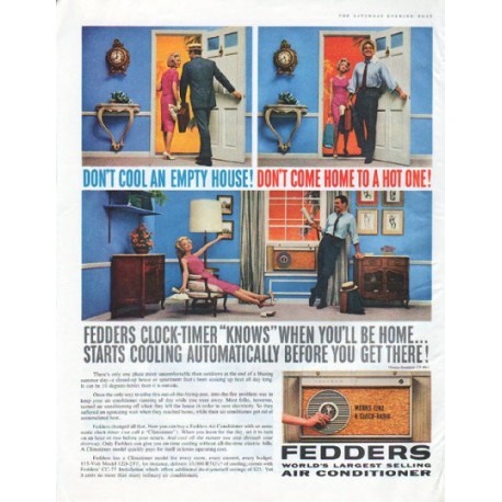 1961 Fedders Air Conditioner Ad "Don't Cool An Empty House"