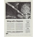 1942 General Cable Corporation Ad "Voltage with a Vengeance"