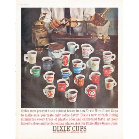 1961 Dixie Cups Ad "Coffee men"