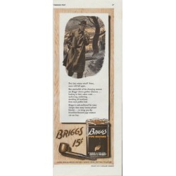 1942 Briggs Pipe Mixture Ad "Cask-Mellowed Extra Long for Extra Flavor"