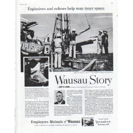 1961 Employers Mutuals of Wausau Ad "Explosives and echoes"