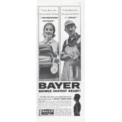 1961 Bayer Aspirin Ad "Housework Fatigue"