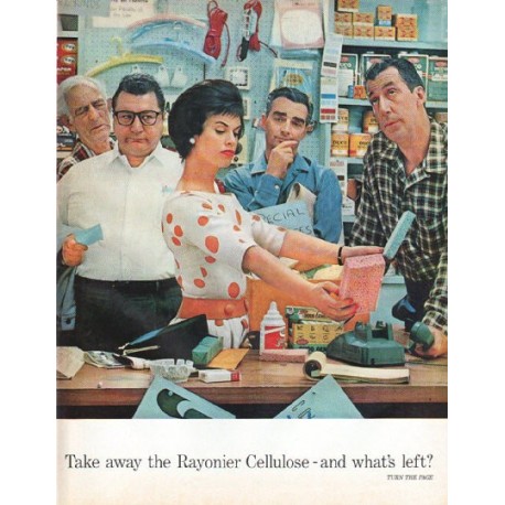 1961 Rayonier Cellulose Ad "what's left"