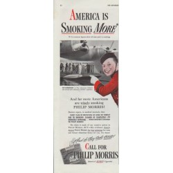 1942 Philip Morris Ad "America is smoking more"