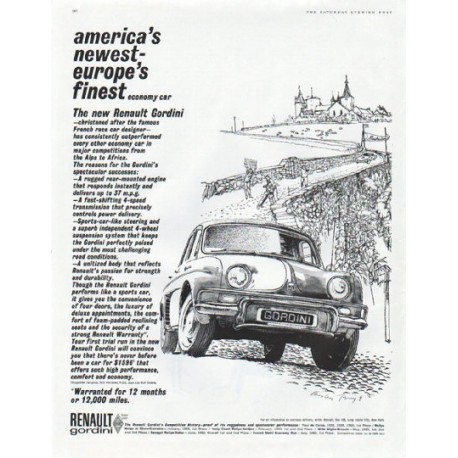 1961 Renault Gordini Ad "america's newest"