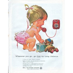 1961 Bell Telephone System Ad "go first by Long Distance"