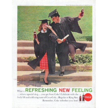 1961 Coca-Cola Ad "Refreshing New Feeling"