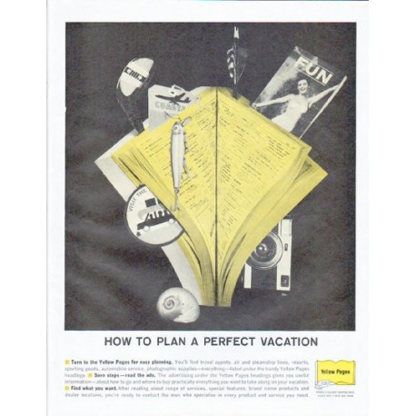 1961 Yellow Pages Ad "A Perfect Vacation"