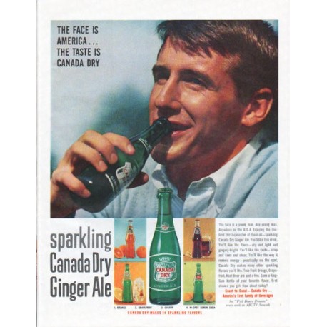 1961 Canada Dry Ad "The Face is America"