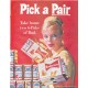 1961 Budweiser Ad "Pick a Pair"