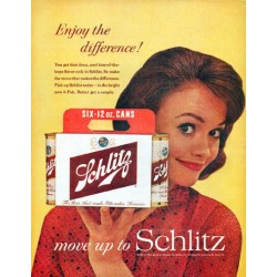 1961 Schlitz Beer Ad "Enjoy the difference"