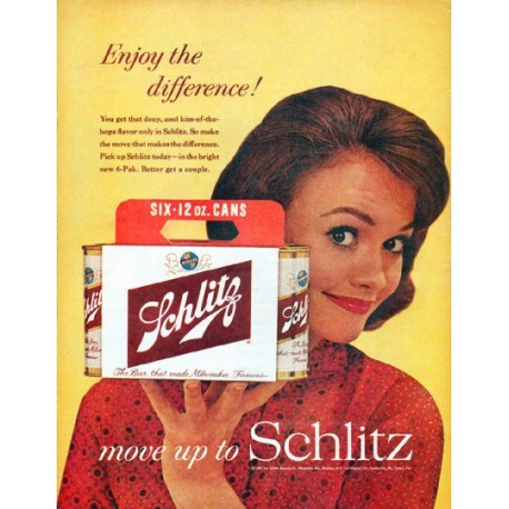 1961 Schlitz Beer Ad "Enjoy the difference"