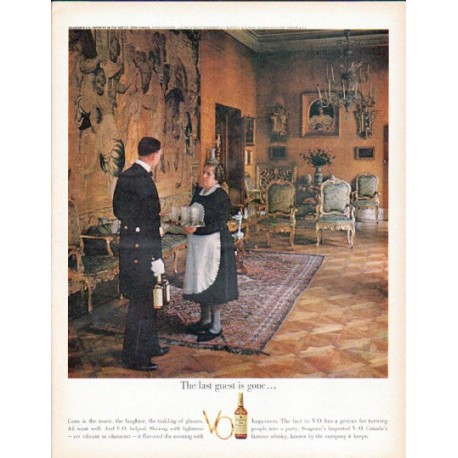 1961 Seagram's V.O. Canadian Whisky Ad "The last guest"