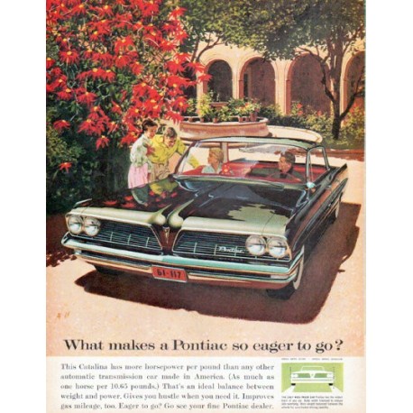 1961 Pontiac Catalina Ad "eager to go"