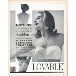 1961 Lovable Brassiere Ad "sudden comfort"