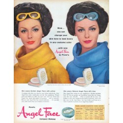 1961 Pond's Angel Face Ad "change your skin tone"