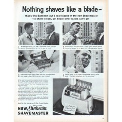 1961 Sunbeam Shavemaster Ad "Nothing shaves like a blade"