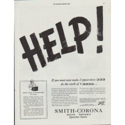 1942 Smith-Corona Ad "HELP!"