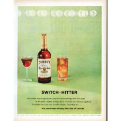1961 Corby's Whiskey Ad "Switch-Hitter"