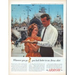 1961 Arrow Shirt Ad "Wherever you go"