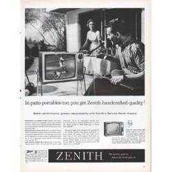 1961 Zenith TV Ad "patio portables"