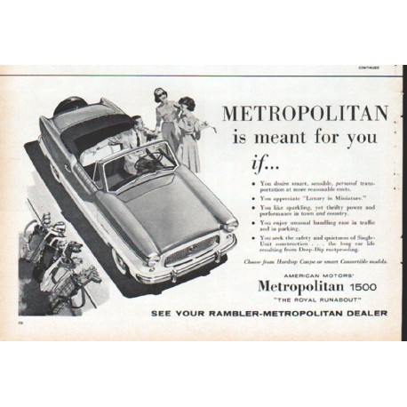 1961 American Motors Ad "Metropolitan"