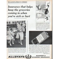 1961 Allstate Insurance Ad "keep the groceries coming in"