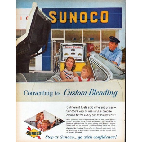 1961 Sunoco Ad "Custom-Blending"