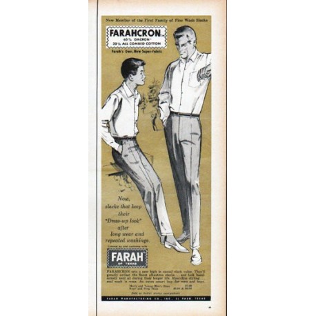 1961 Farah Slacks Vintage Ad 