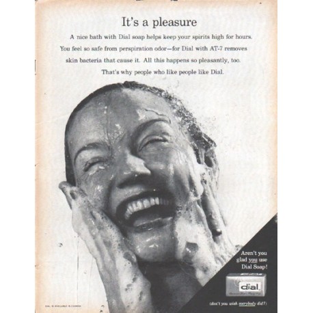 1961 Dial Soap Ad "It's a pleasure"