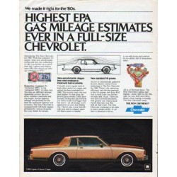 1980 Chevrolet Ad "Highest EPA"