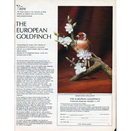 1979 The Royal Society for Protection of Birds Ad "European Goldfinch"