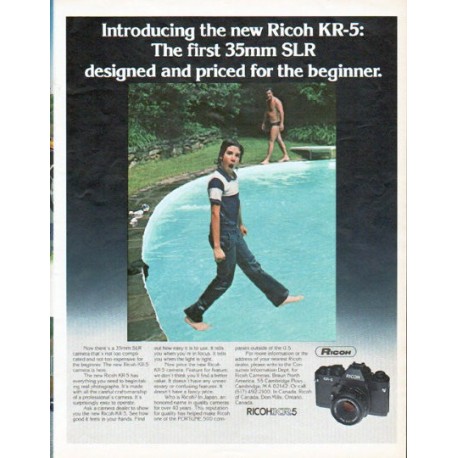 1979 Ricoh Camera Ad "the new Ricoh KR-5"