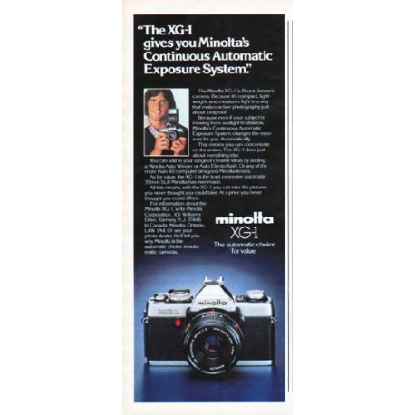 1979 Minolta Camera Ad "The XG-1"