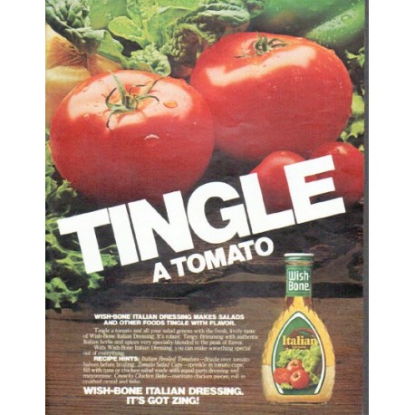 1979 Wish-Bone Dressing Ad "Tingle"